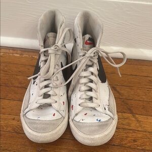 Nike Kids Sneakers - White with Black and Red Accents